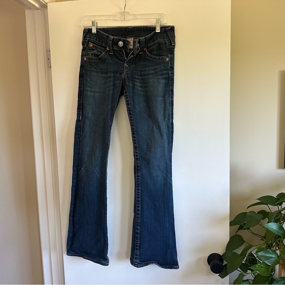 True Religion Blue Flare Wide Leg Jeans